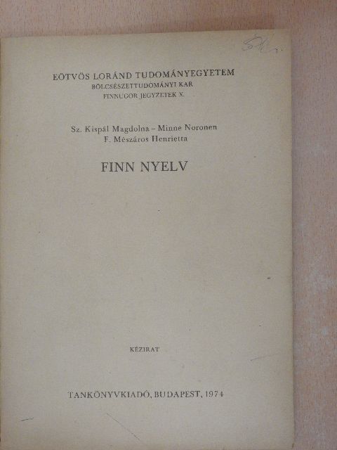 F. Mészáros Henrietta - Finn nyelv [antikvár]
