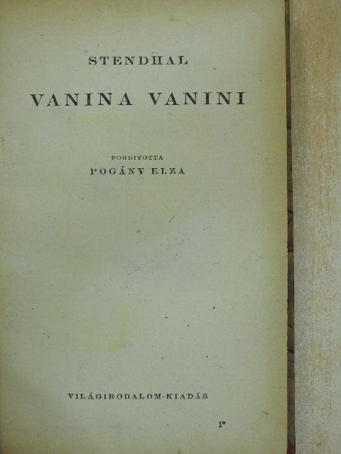 Stendhal - Vanina Vanini [antikvár]