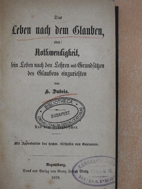 H. Dubois - Das Leben nach dem Glauben (gótbetűs) [antikvár]