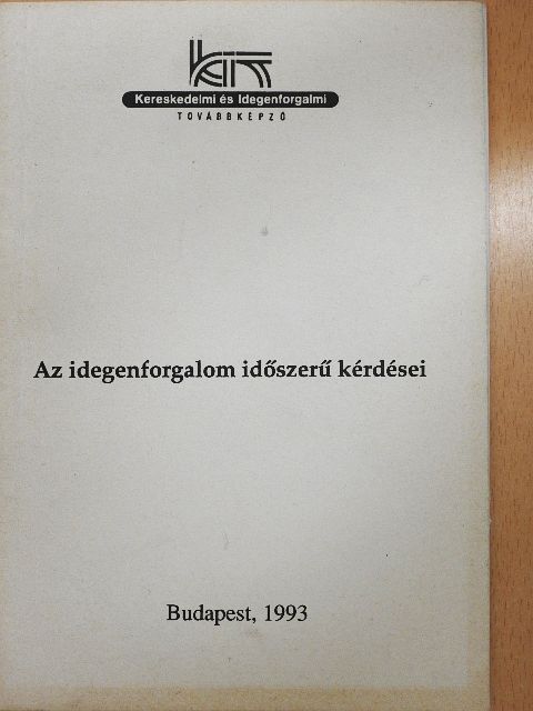 Az idegenforgalom időszerű kérdései [antikvár]
