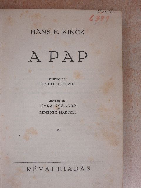 Hans E. Kinck - A pap [antikvár]