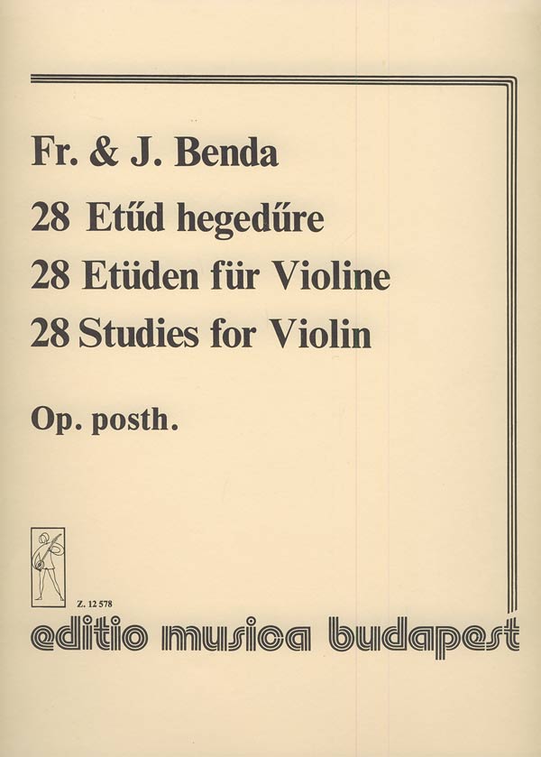 BENDA - 28 ETŰD HEGEDŰRE OP.POSTH.
