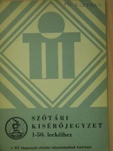 Szótári kísérőjegyzet [antikvár]
