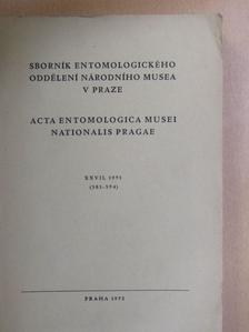 Zdenek Boucek - Acta Entomologica Musei Nationalis Pragae 1951. XXVII [antikvár]