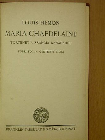Louis Hémon - Maria Chapdelaine [antikvár]