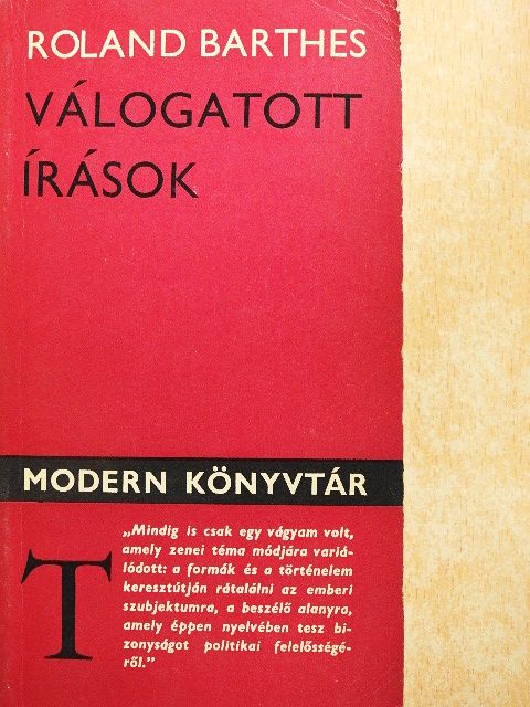 Roland Barthes - Válogatott írások [antikvár]