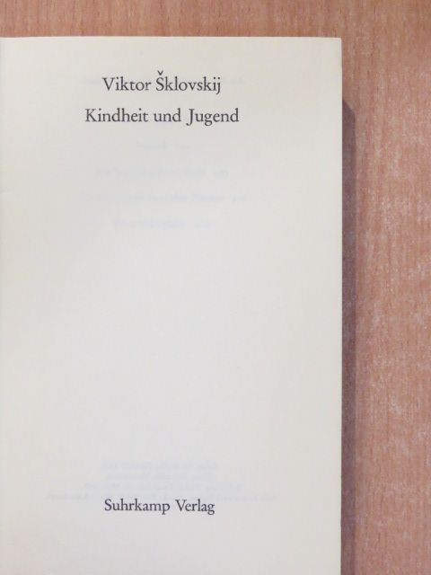 Viktor Sklovskij - Kindheit und Jugend [antikvár]