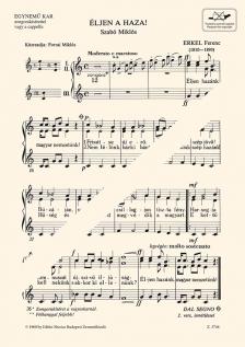 ERKEL FERENC-LISZT FERENC - ÉLJEN A HAZA! EGYNEMŰKAR,ZONGORA,VAGY A CAPELLA -HAJNALOZÓ GYERM.NŐIKAR