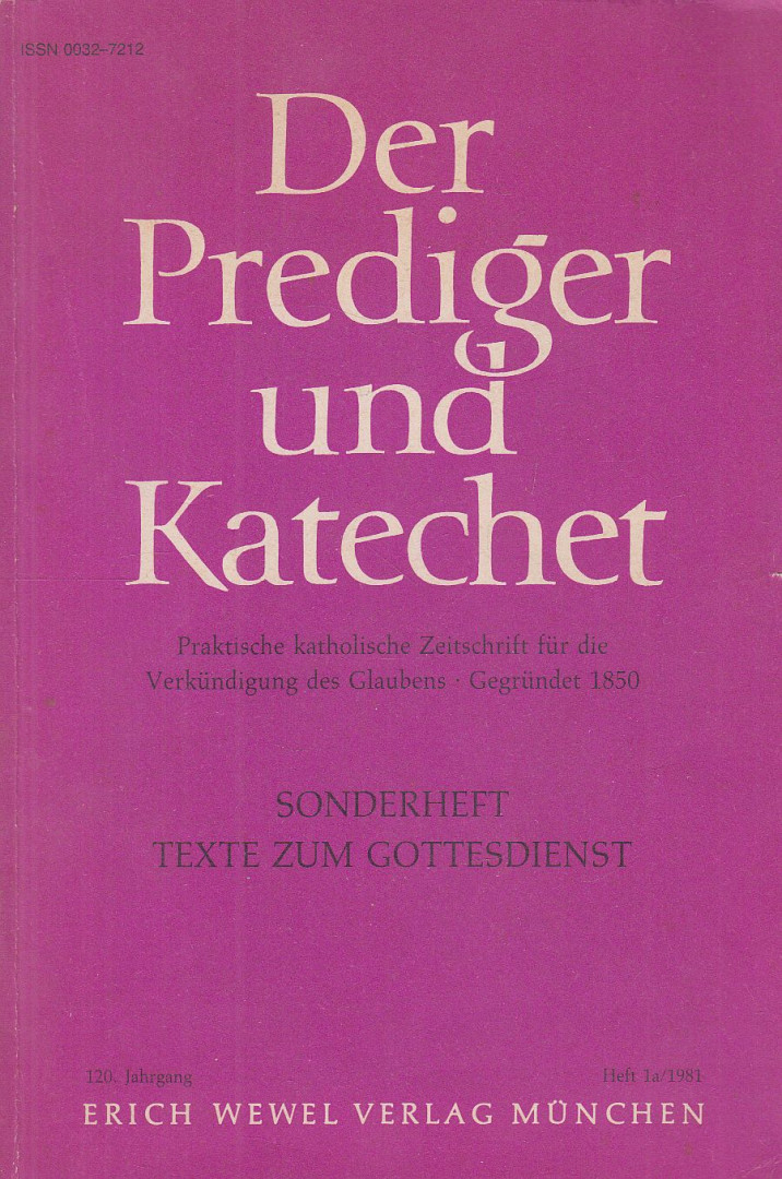 Andreas Gruber - Der Prediger und Katechet Heft 1a/1981 [antikvár]