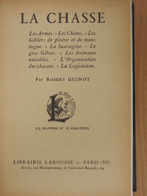 Robert Guinot - La Chasse [antikvár]