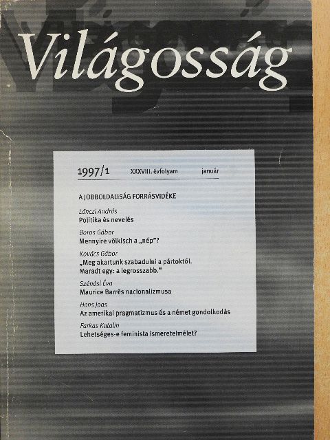 Boros Gábor - Világosság 1997. január [antikvár]