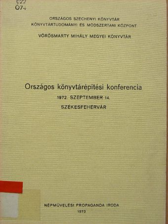 Békés György - Országos könyvtárépítési konferencia [antikvár]