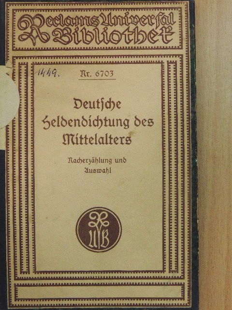 Deutsche Heldendichtung des Mittelalters (gótbetűs) [antikvár]