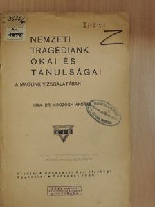 Dr. Koczogh András - Nemzeti tragédiánk okai és tanulságai [antikvár]