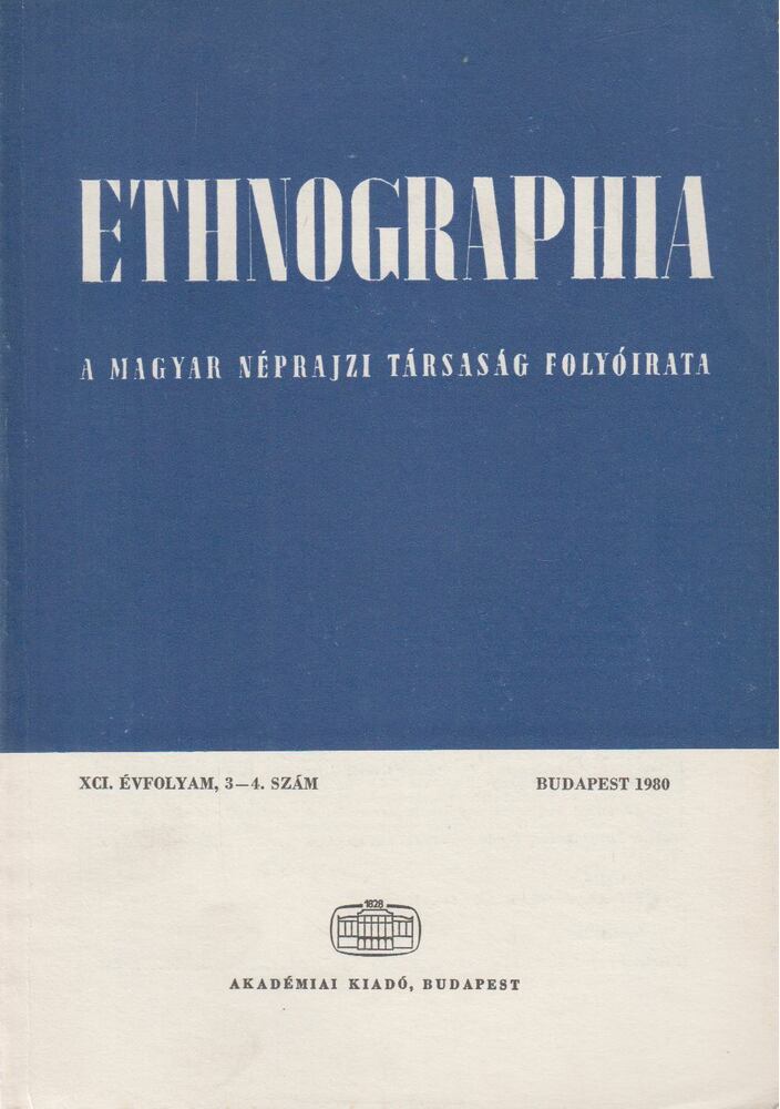 Hofer Tamás - Ethnographia 1980/3-4. [antikvár]
