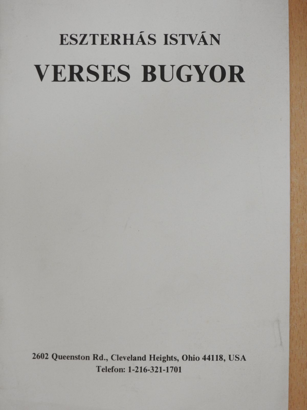 Eszterhás István - Verses bugyor (dedikált példány) [antikvár]