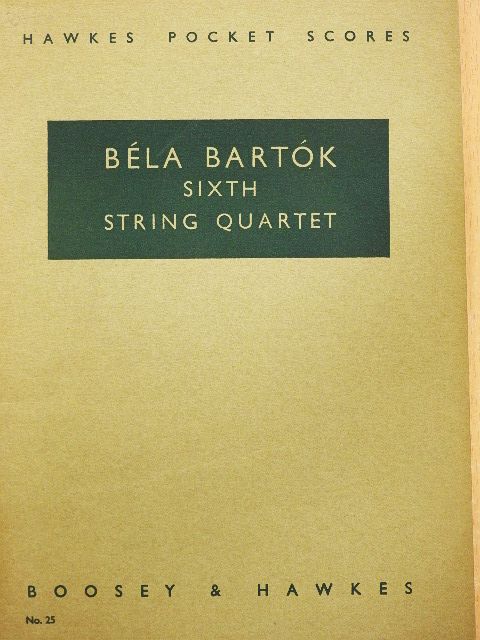 Bartók Béla - Sixth String Quartet [antikvár]