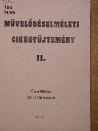 Ágh Attila - Müvelődéselméleti cikkgyűjtemény II. [antikvár]