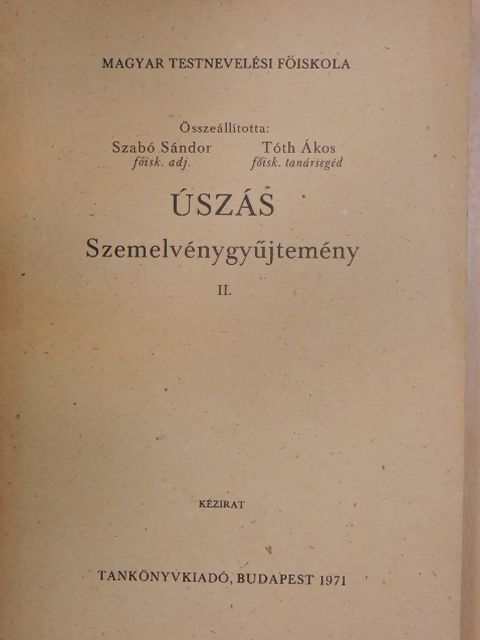 A. D. Kinnear - Úszás - Szemelvénygyűjtemény II. [antikvár]