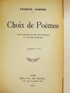 Francis Jammes - Choix de Poémes [antikvár]