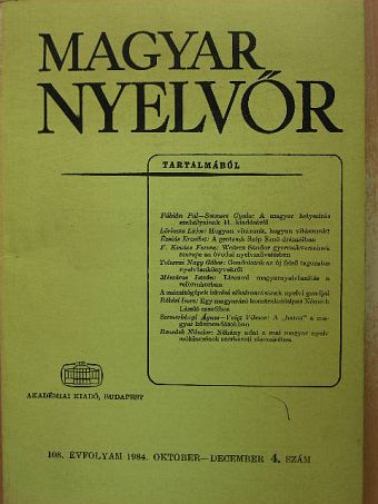 Ábrahám Imre - Magyar Nyelvőr 1984. október-december [antikvár]