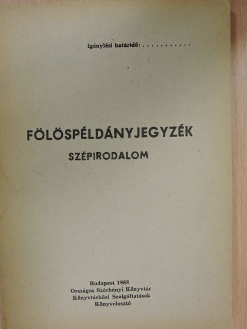 Fölöspéldányjegyzék [antikvár]