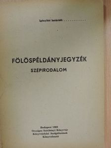 Fölöspéldányjegyzék [antikvár]