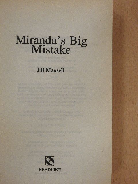 Jill Mansell - Miranda's Big Mistake [antikvár]