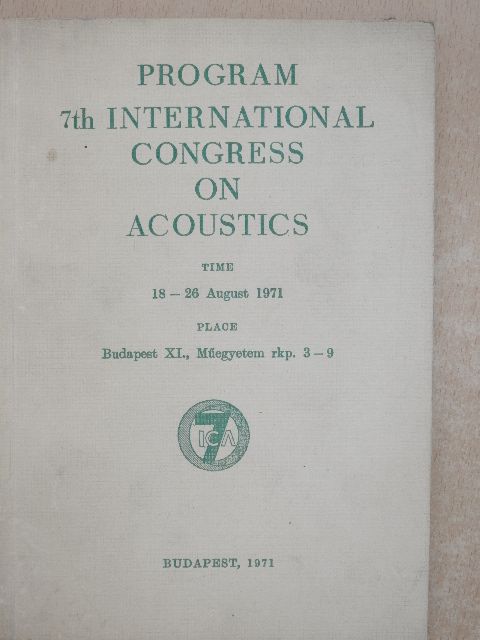 Daniele Sette - Program 7th International Congress on Acoustics [antikvár]