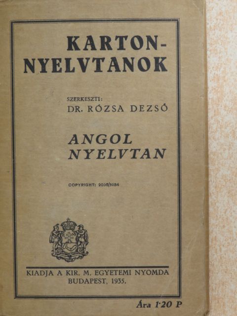 Angol nyelvtan [antikvár]