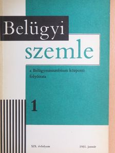 András Ferenc - Belügyi Szemle 1981. január [antikvár]