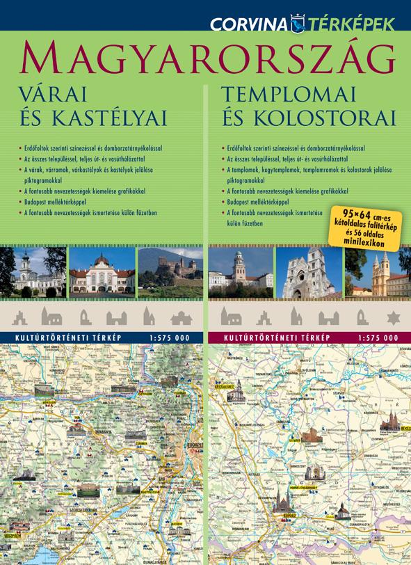 .- - Magyarország várai és kastélyai / Magyarország templomai és kolostorai - duótérkép [outlet]