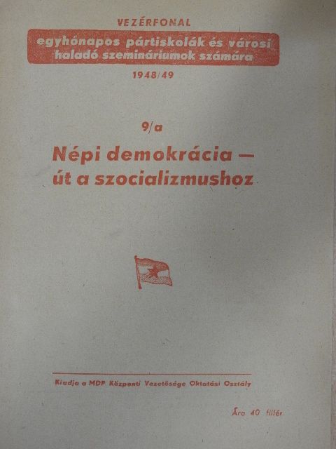 Népi demokrácia - út a szocializmushoz [antikvár]