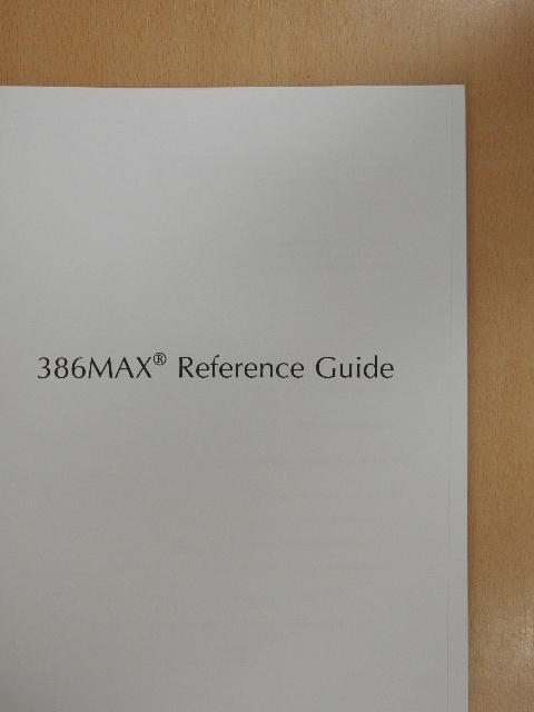 386MAX Reference Guide [antikvár]