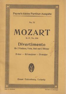 Mozart, Wolfgang Amadeus - Divertimento D-dur für 2 Violinen, Viola, Baß und 2 Hörner von Wolfgang Amadeus Mozart [antikvár]
