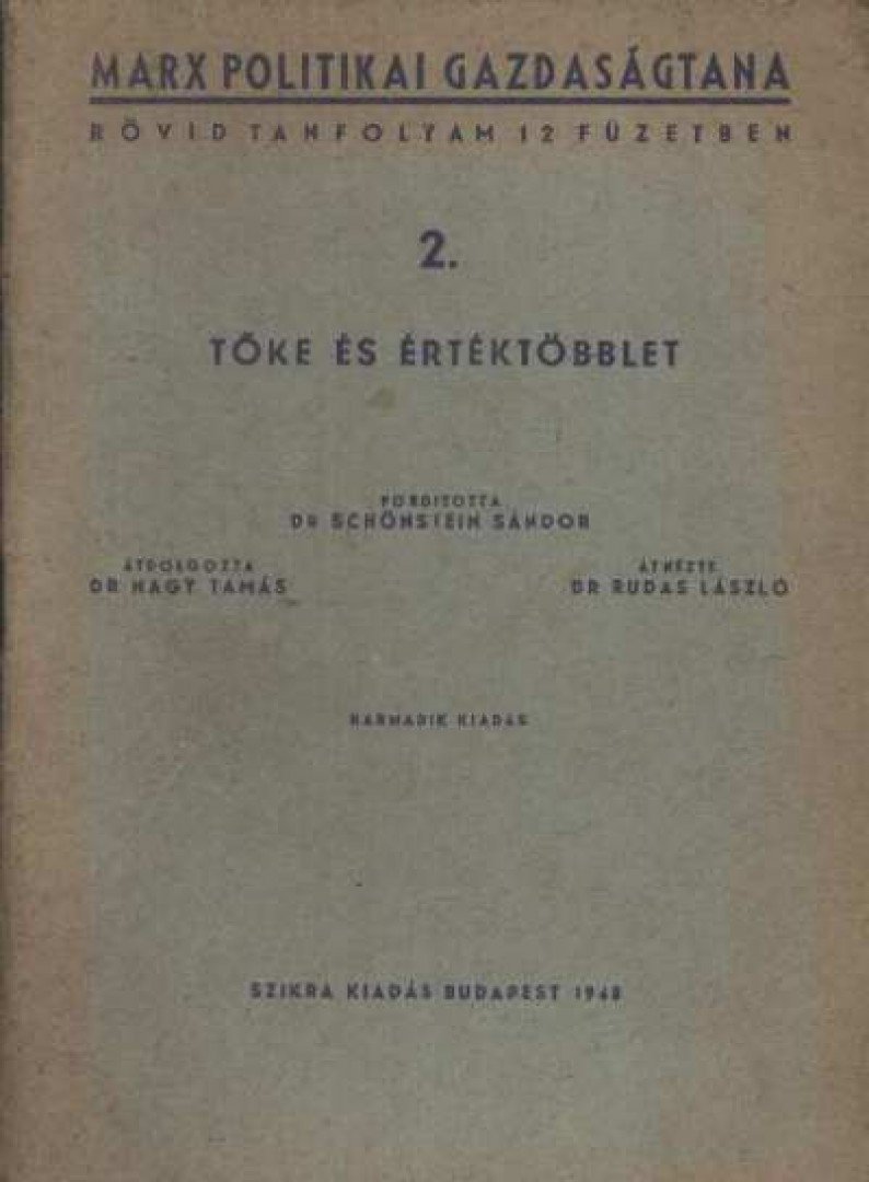Tőke és értéktöbblet 2. [antikvár]