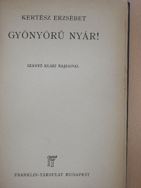 Kertész Erzsébet - Gyönyörű nyár [antikvár]