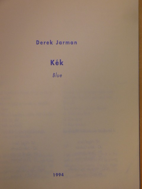 Derek Jarman - Kék [antikvár]