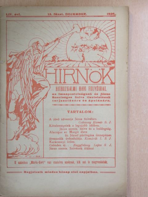 Csávossy Elemér S. J. - Hirnök 1920. december [antikvár]