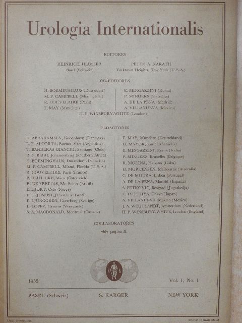 E. Schmiedt - Urologia Internationalis 1/1955 [antikvár]