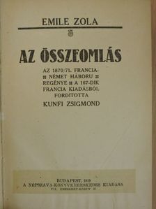 Émile Zola - Az összeomlás [antikvár]