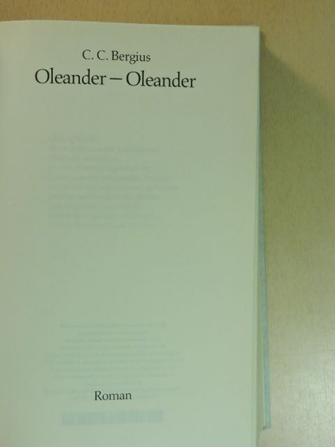 C. C. Bergius - Oleander - Oleander [antikvár]