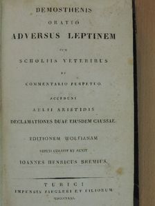 Aristides - Oratio adversus Leptinem/Declamationes duae eiusdem caussae [antikvár]