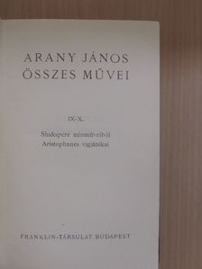 Aristophanes - Arany János összes művei IX-X. (töredék) [antikvár]