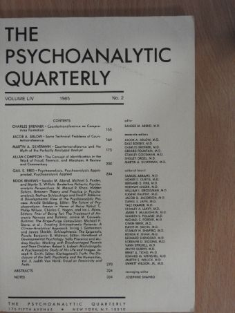 Allan Compton - The Psychoanalytic Quarterly 1985/2. [antikvár]
