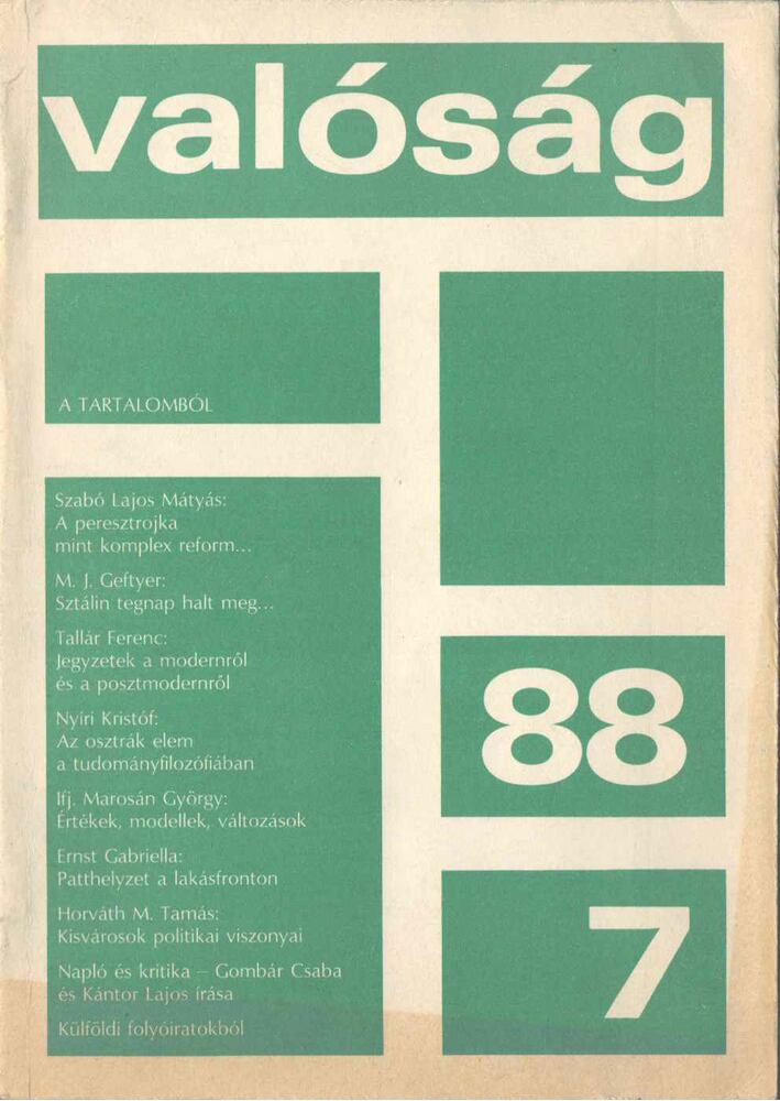 Kőrösi József - Valóság 1988/7. [antikvár]