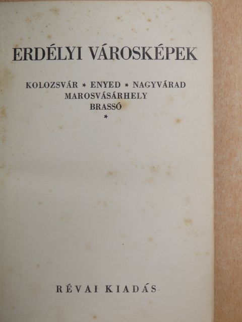 Berde Mária - Erdélyi városképek [antikvár]