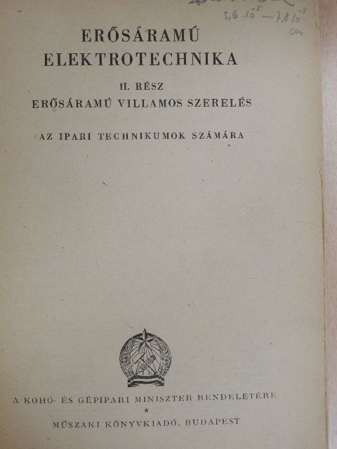 Gárdonyi Jenő - Erősáramú elektrotechnika II. [antikvár]