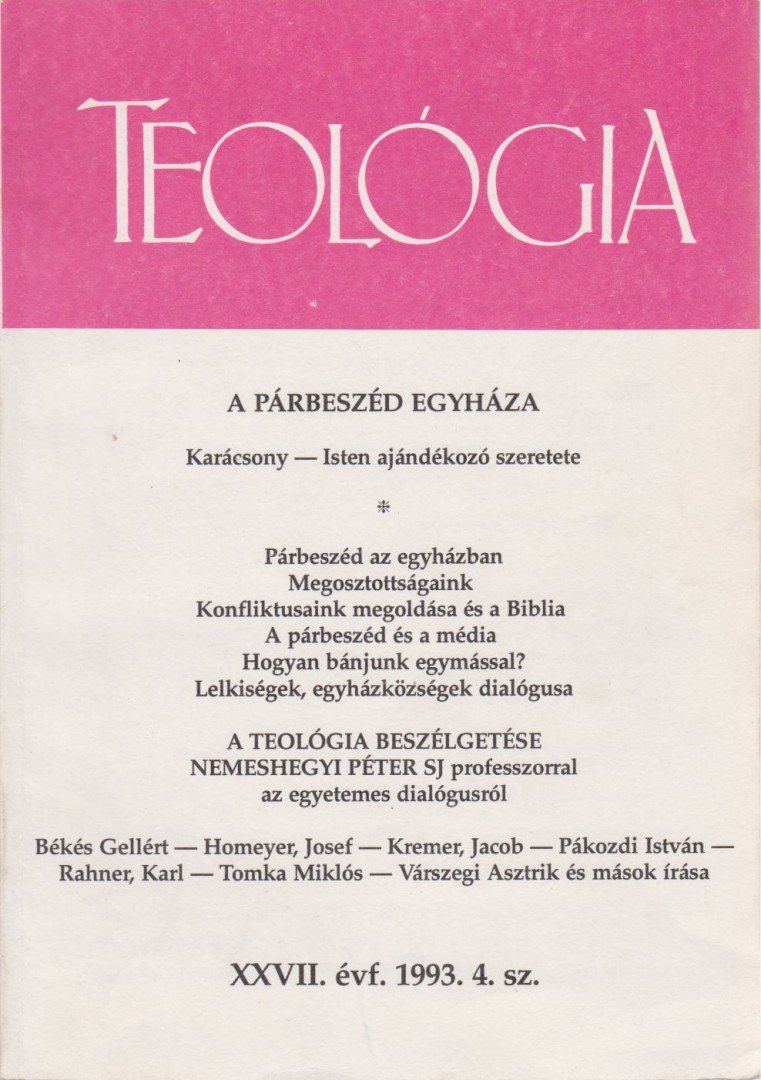 SZENNAY ANDRÁS - Teológia 1993/4. [antikvár]