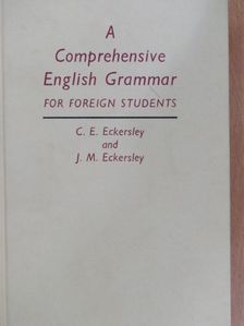C. E. Eckersley - A Comprehensive English Grammar for foreign students/Key to the Exercises [antikvár]